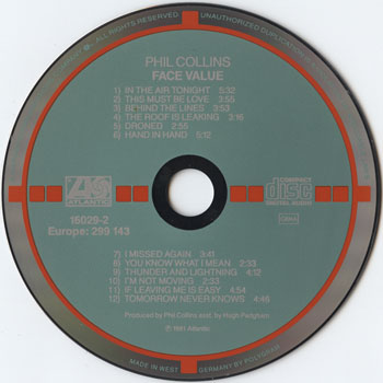 Phil Collins-Face Value