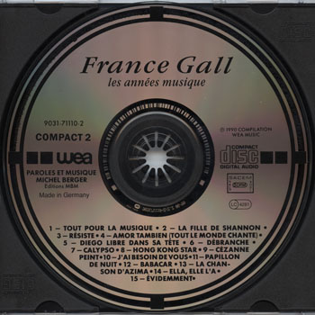 France Gall-Les Années Musique (31 Succès Double Compact)
